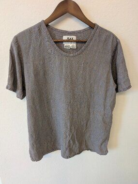 Flax Linen Iridescent Look Minimalist Top S